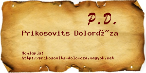 Prikosovits Doloróza névjegykártya